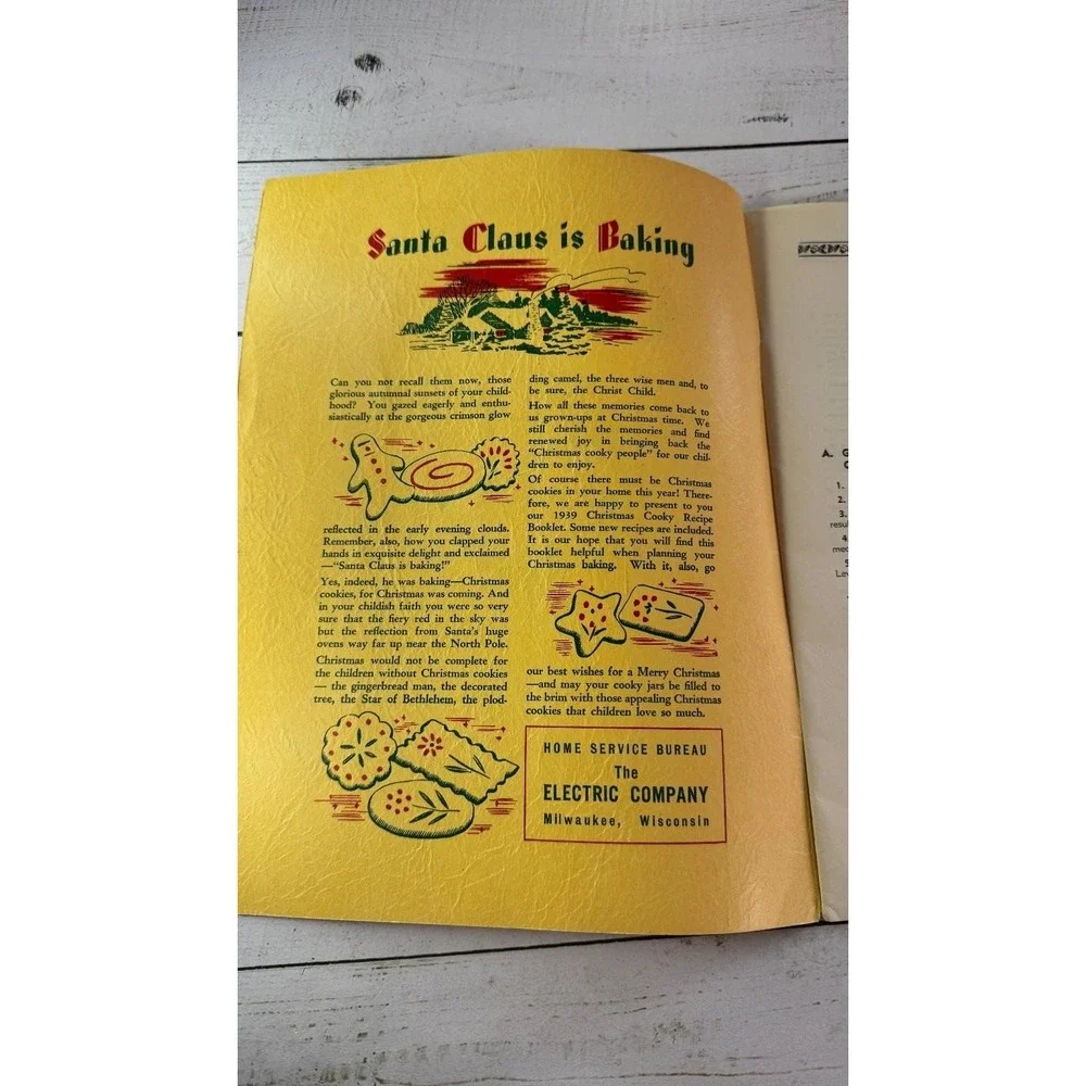Christmas Cookies Home Service Bureau 1939 4th Edition Vintage Recipes
